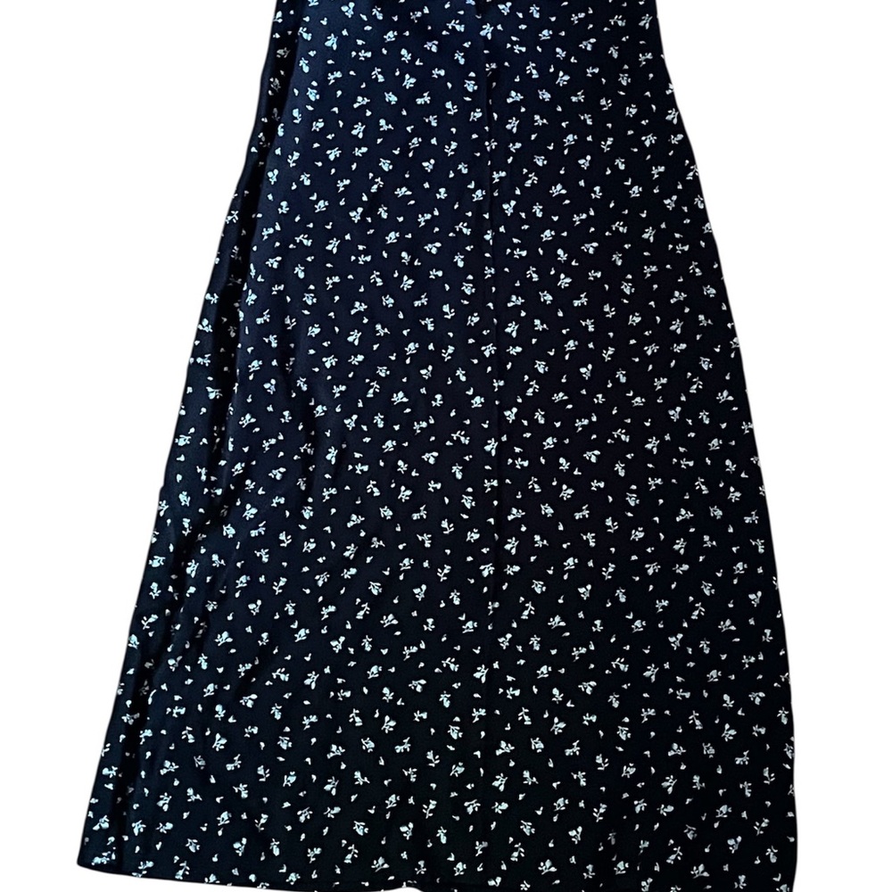Brandy Melville Black Floral A-Line Skirt